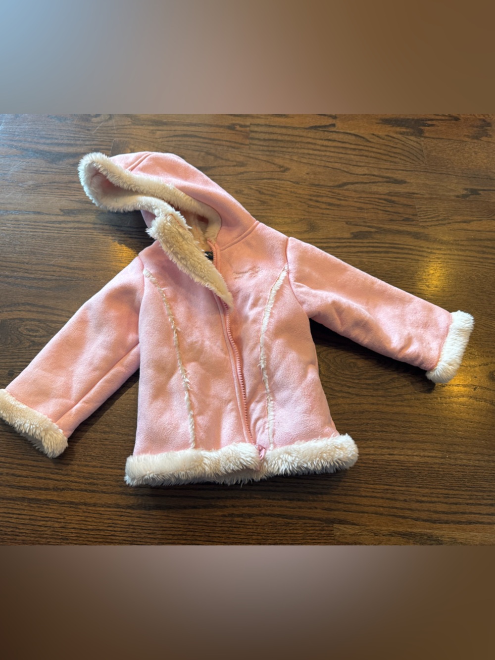 OshKosh B'gosh Pink Faux-Fur Trim Hooded Coat